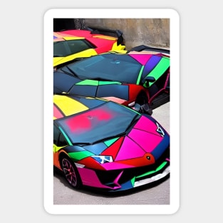 Rainbow Lambo Sticker